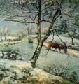 winter at montfoucault 1875 Camille Pissarro Landscapes stream